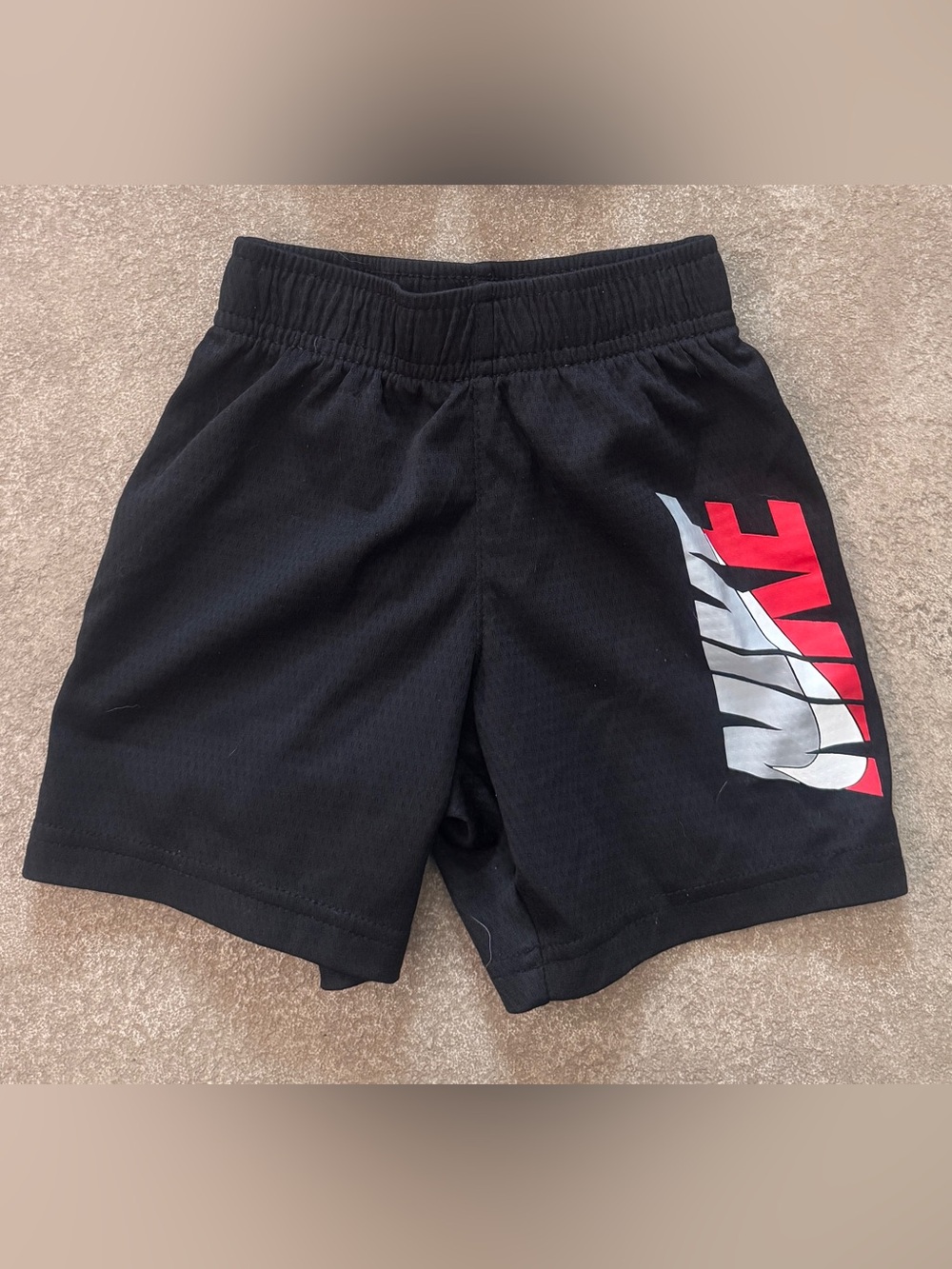 Nike Dri-FIT Boys 3T Black Red White Athletic Shorts